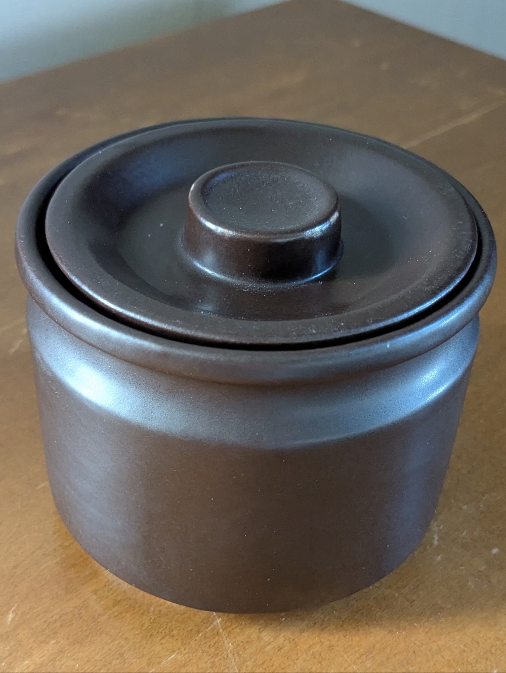 Vintage Doverstone England Heather Dark Brown Stoneware Sugar Dish W/ Lid EUC